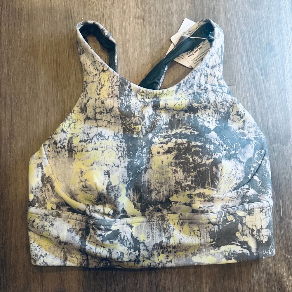 NWT Lululemon Wunder Train Long Line Bra EVERLUX Size 6 C/D Cedar CFSM - Picture 2 of 10